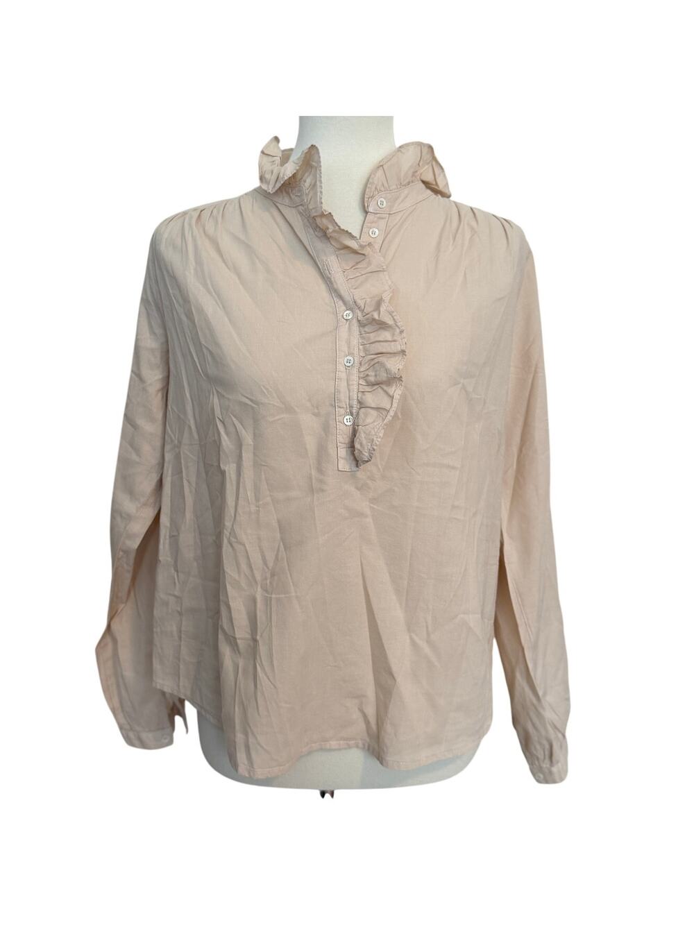 Xirena Caspian Ruffle Neck Blouse - Cream - XS